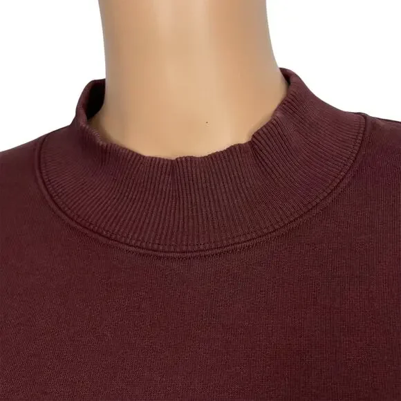 Anine Bing Bradie Designer Logo Crewneck Sweatshirt Burgundy size Large Cotton - Picture 10 of 12